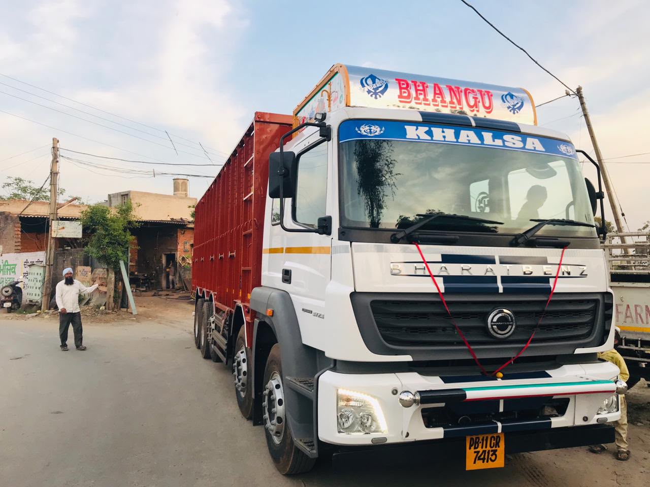 Bhangu Transport BharatBenz truck, front view