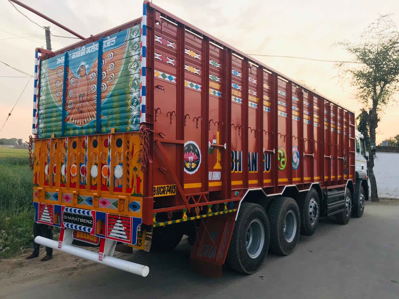 Bhangu Transport truck rear view loaded